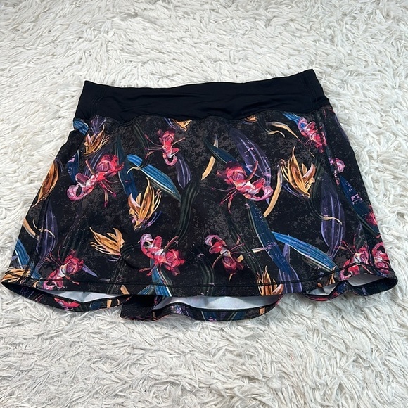Lululemon Pace Rival Mid-Rise Skirt *Long Veiled Floral Black Multi - Picture 1 of 7